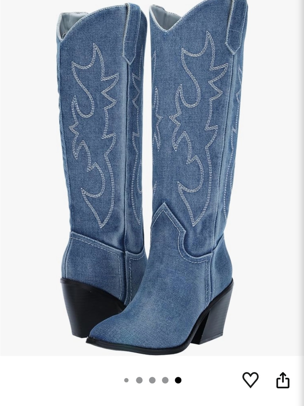 Madden Girl denim Arizona cowboy boots NWOB 8.5